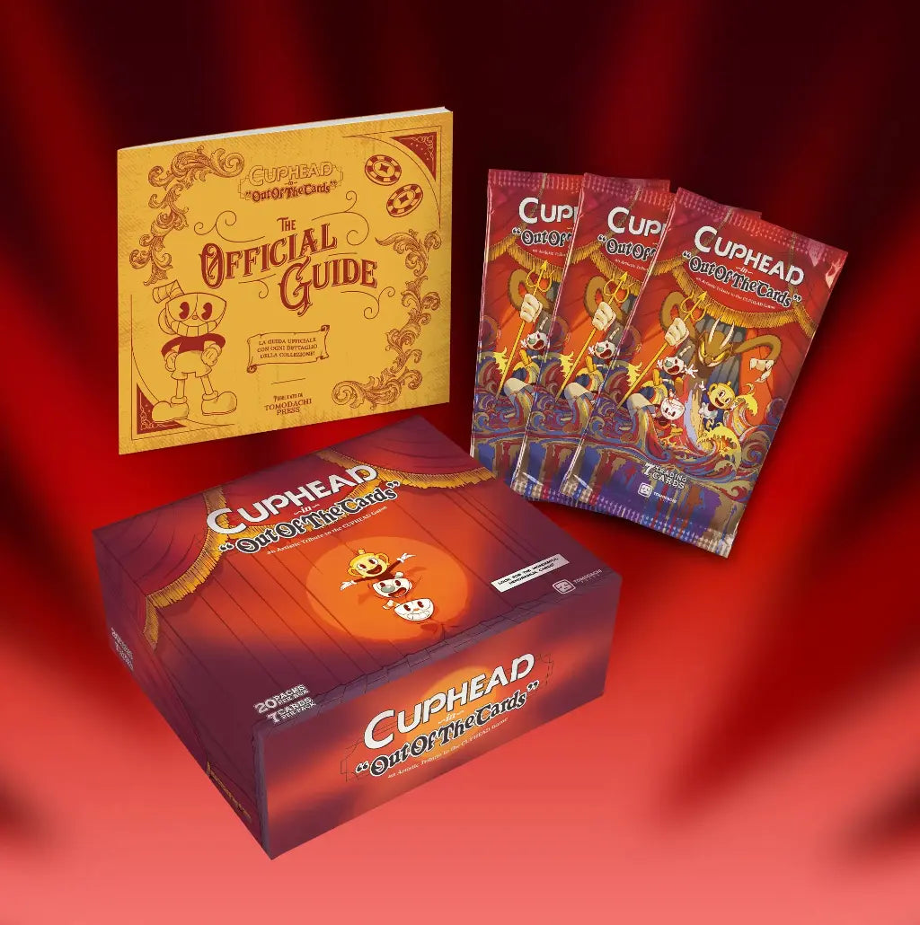 Tomodachi Press Cuphead box e booster e manuale